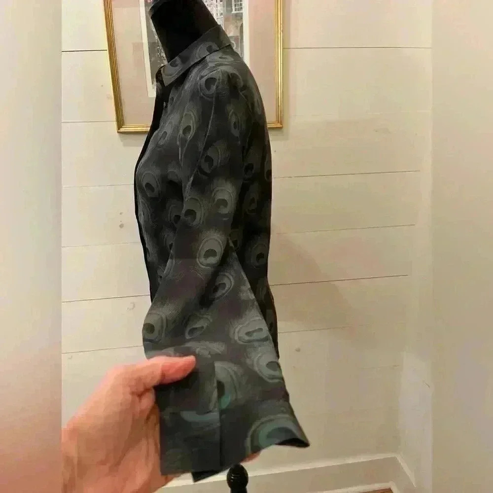 Thomas Pink Dark Patterned Button Down Shirt - image 3